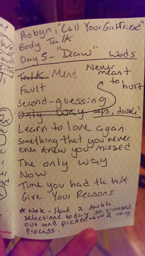 Final word list, the cross outs are the duplicates