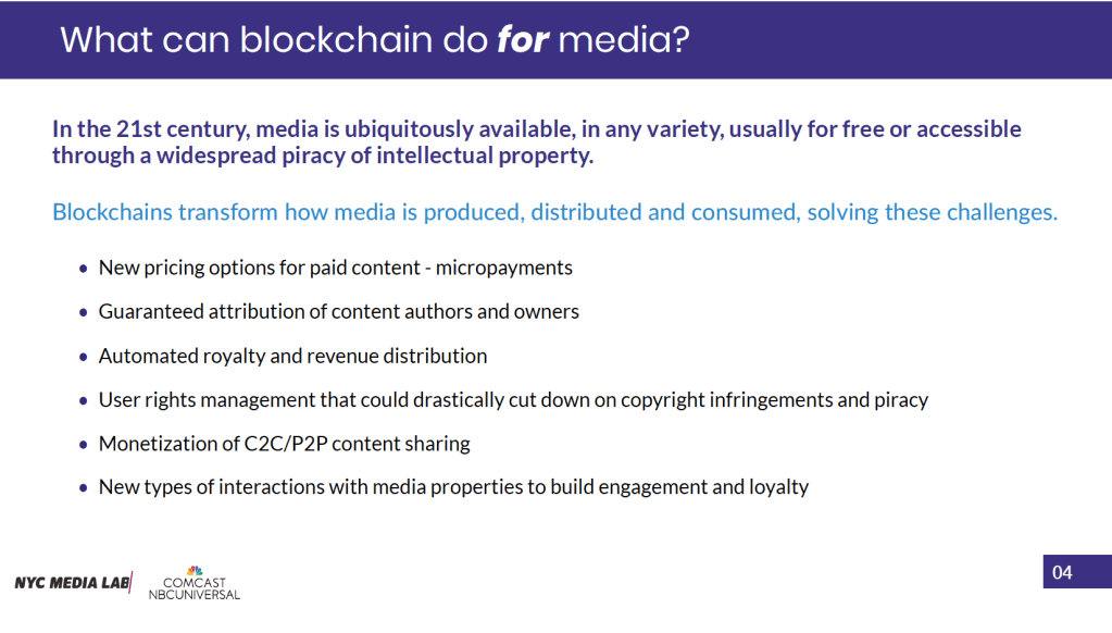 what blockchain can do for media