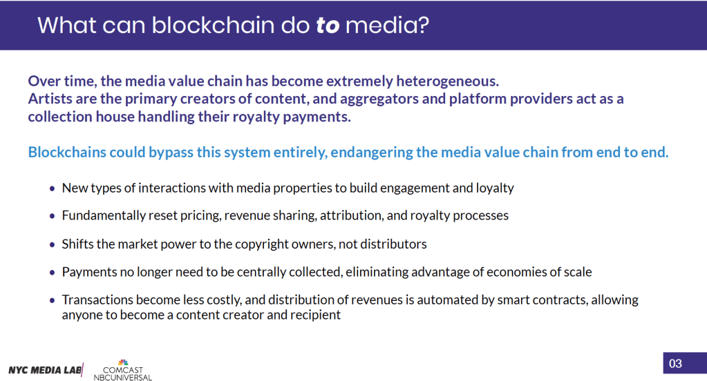 what blockchain can do to media
